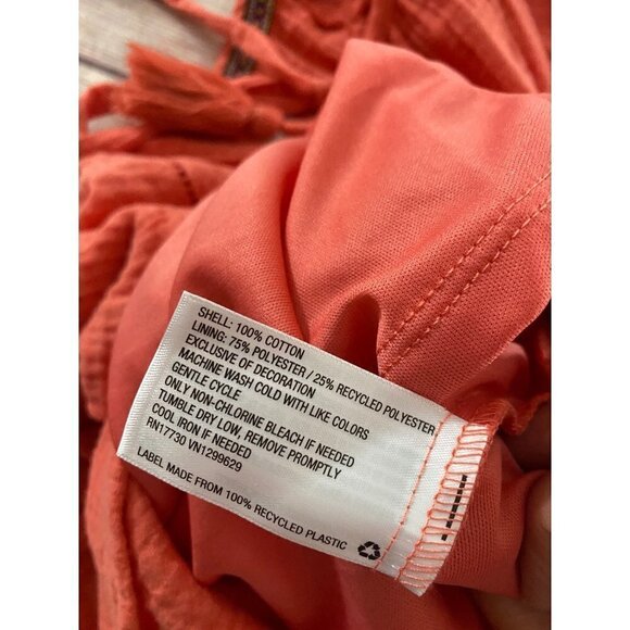 Knox Rose Women's Casual Coral Bohemian Romper - Small - Picture 11 of 13